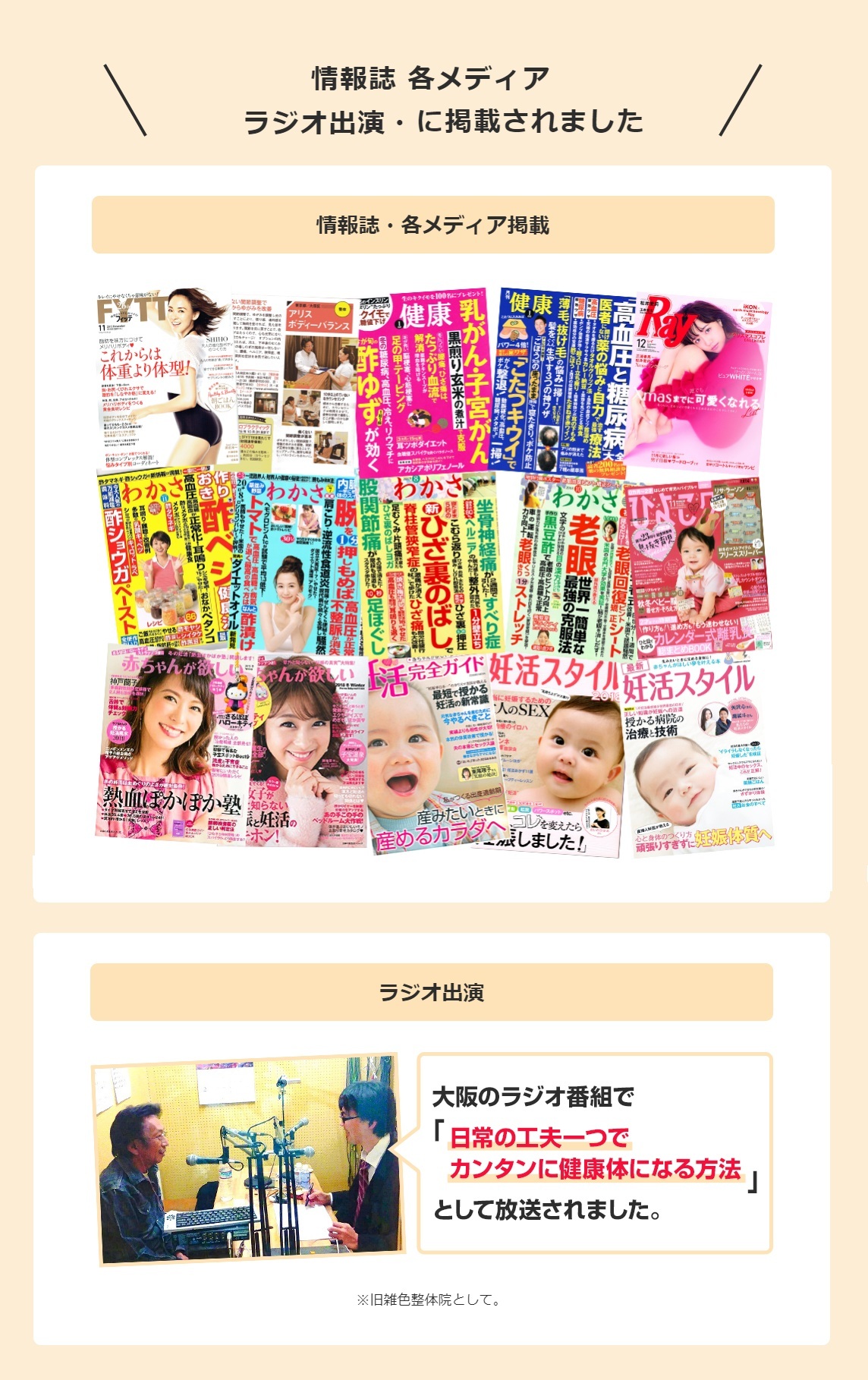 情報誌　各メディア・ラジオ出演に掲載されました。
